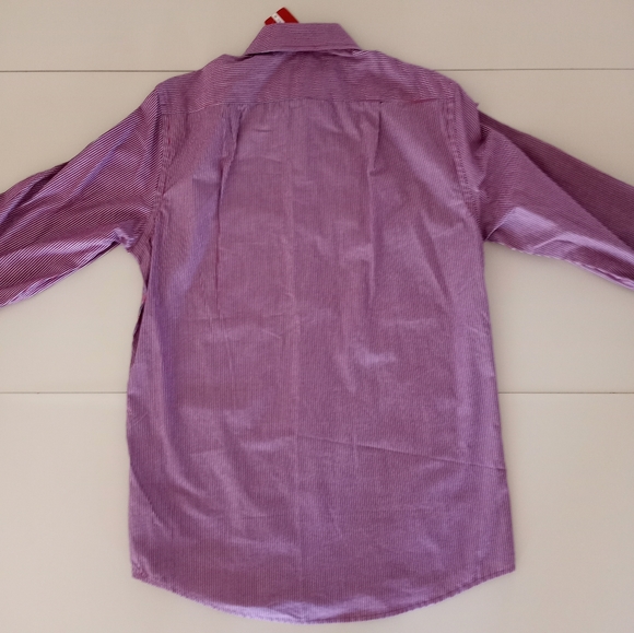 IZOD Mens Vintage Pin Striped Long Sleeve Button Down Dress Shirt Size Small - Picture 4 of 16